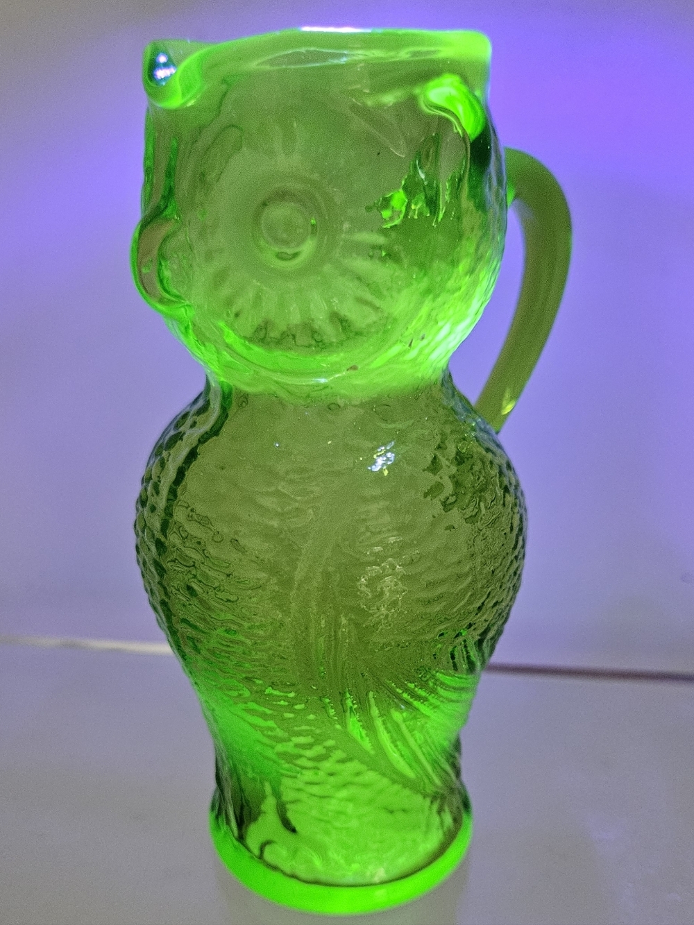 Kanawha Green Glass Owl Pitcher - Picture 8 of 8